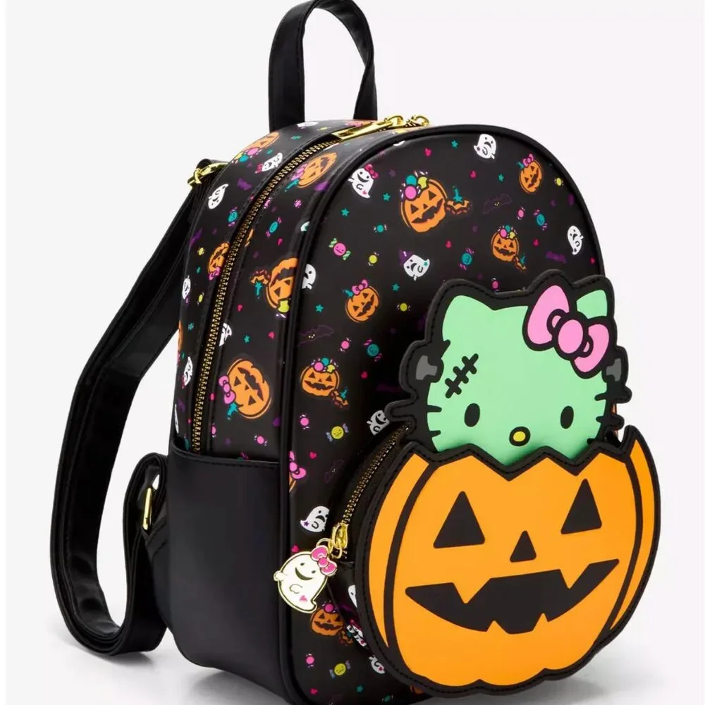 Her Universe Hello Kitty Zombie Pumpkin Glow-In-The-Dark Mini Backpack NWT